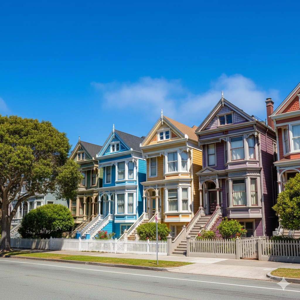 row of historic homes