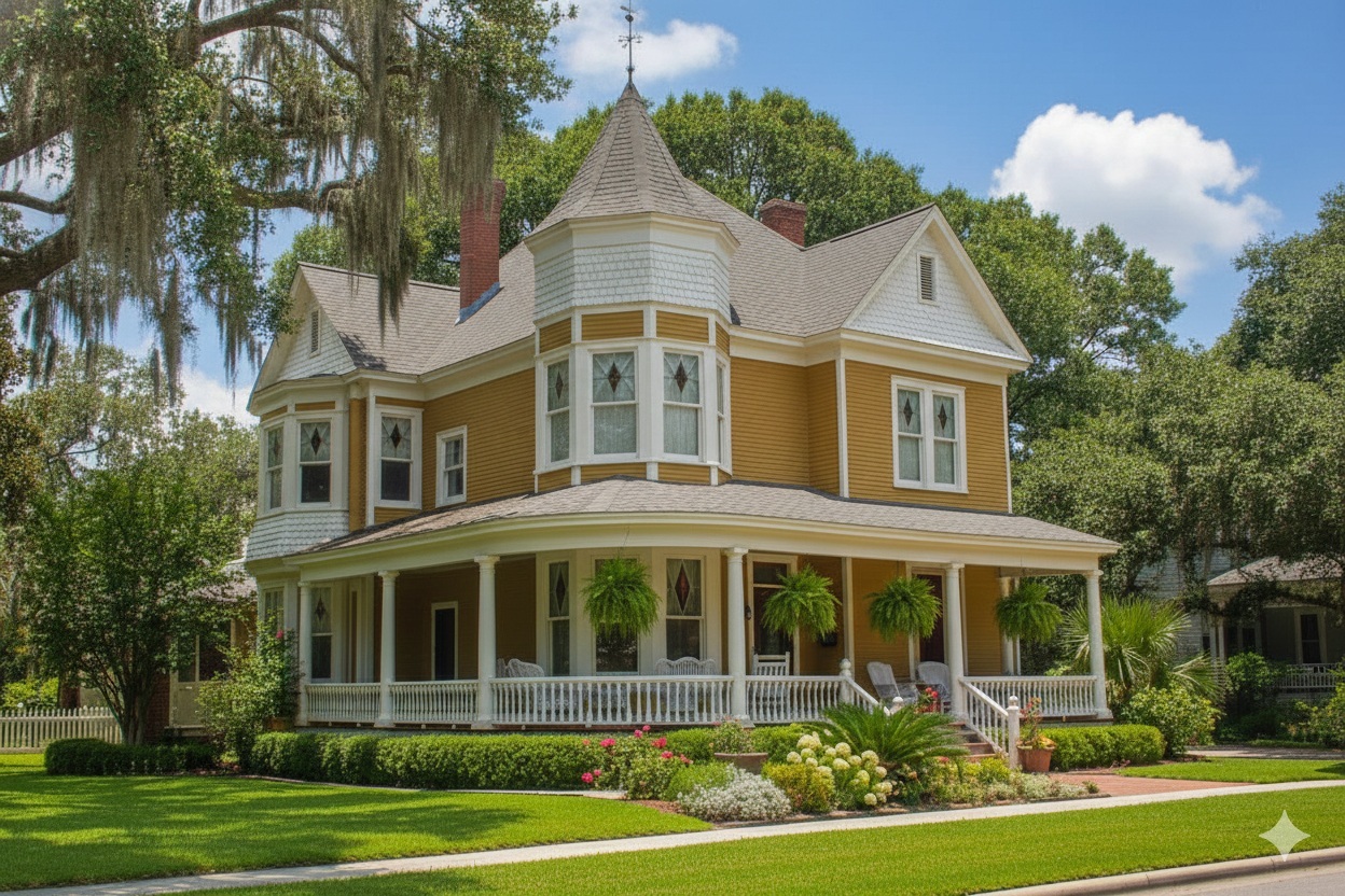 historic victorian house with new roof