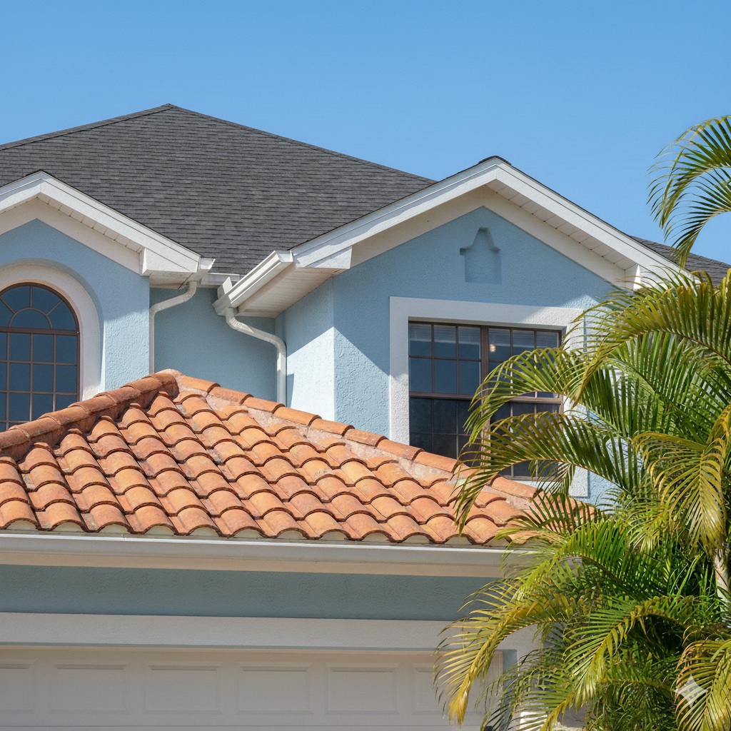 home with red clay tile roof