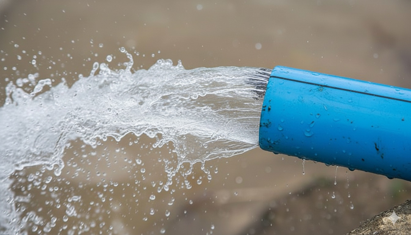 A water coming out from a pipe