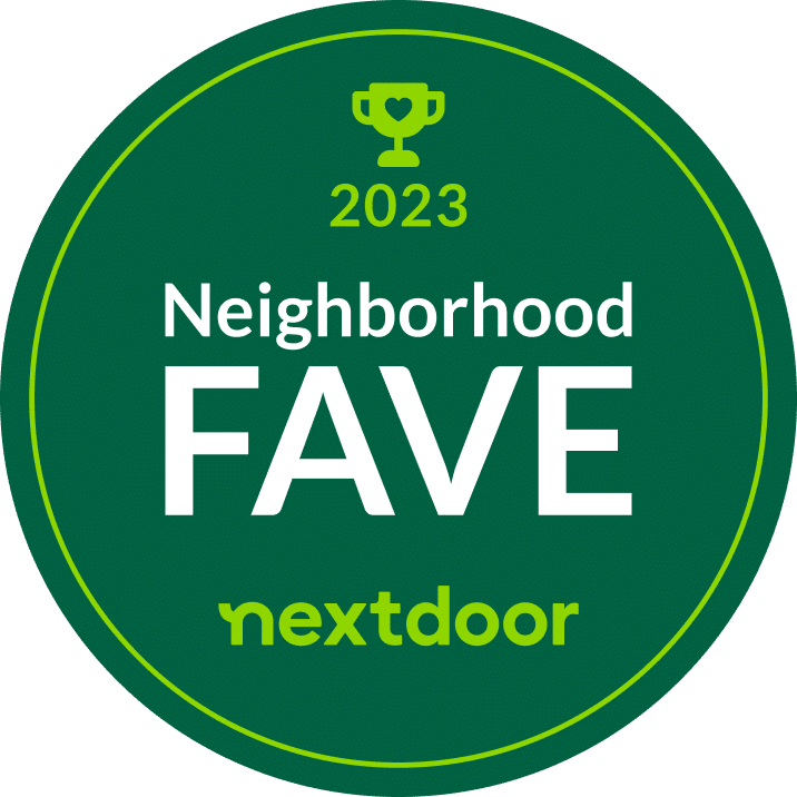 2023 Neighborhood Fave badge from Nextdoor with a trophy icon.